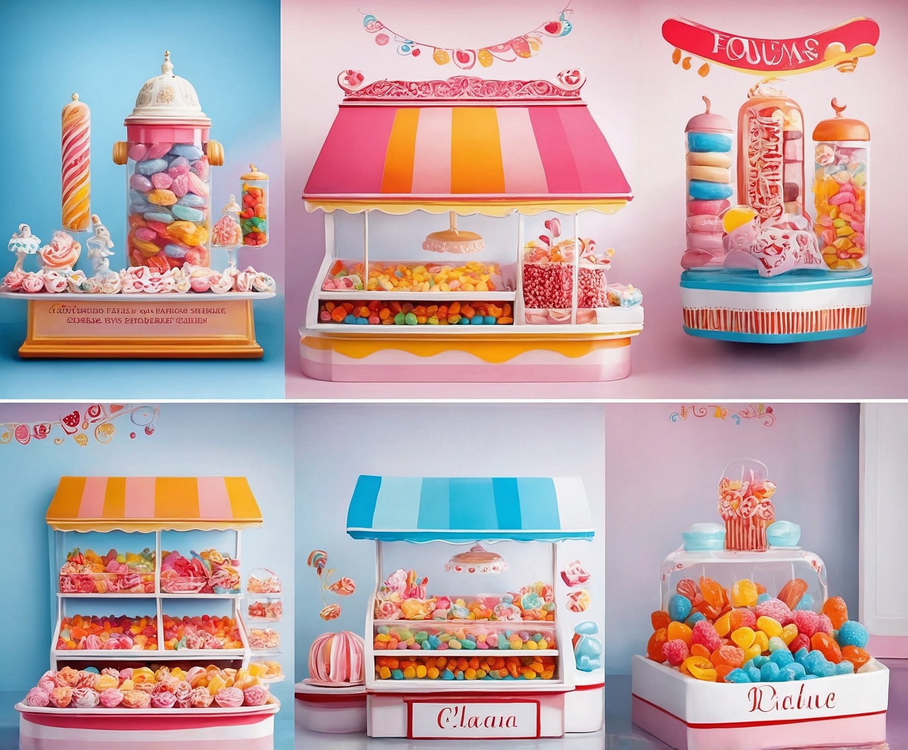 Chuches multicolores vibrantes y deliciosas