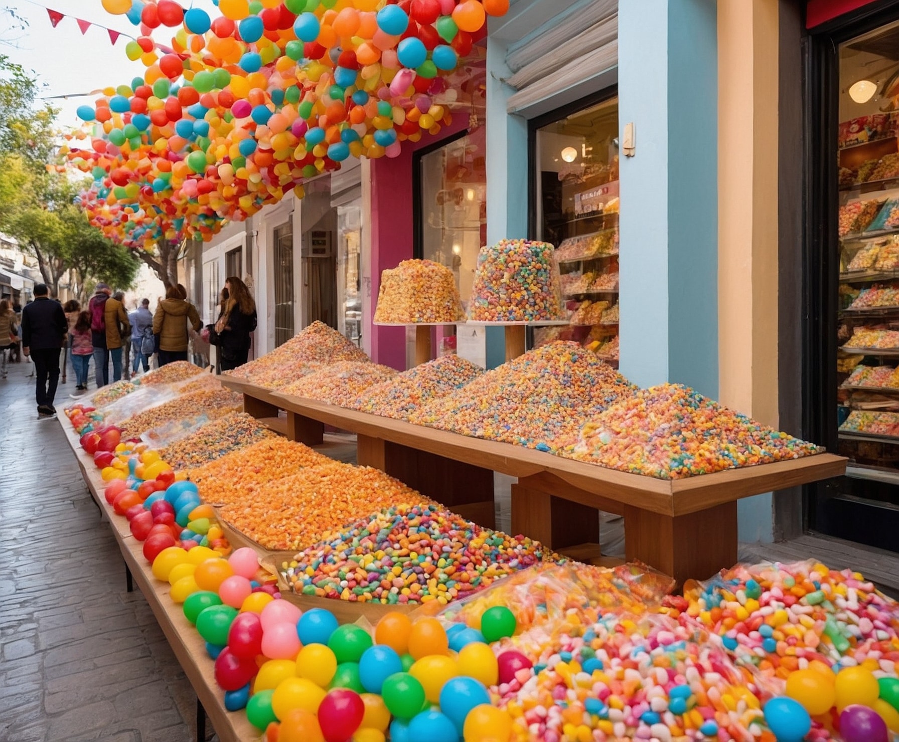 Chuches coloridas y variadas en exhibición